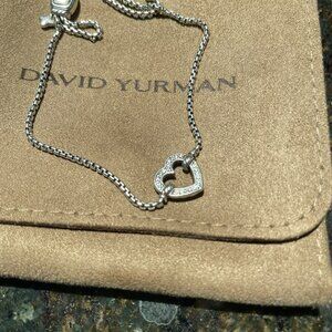 David Yurman 18K Gold and Diamond Heart Station Adjustable Bracelet